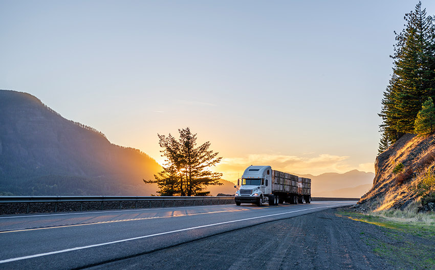Truck on Mountain Road